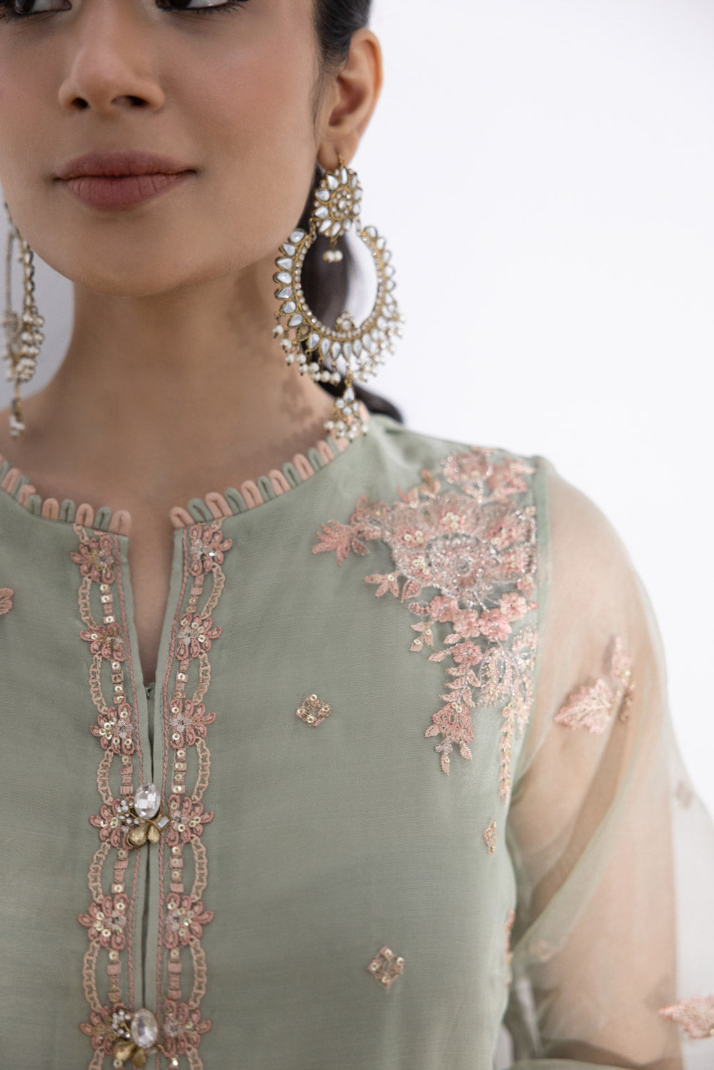 Embroidered Organza Shirt