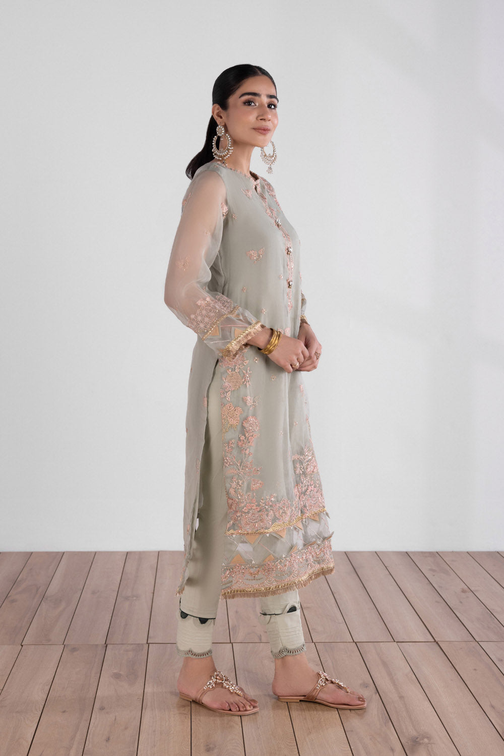 Embroidered Organza Shirt