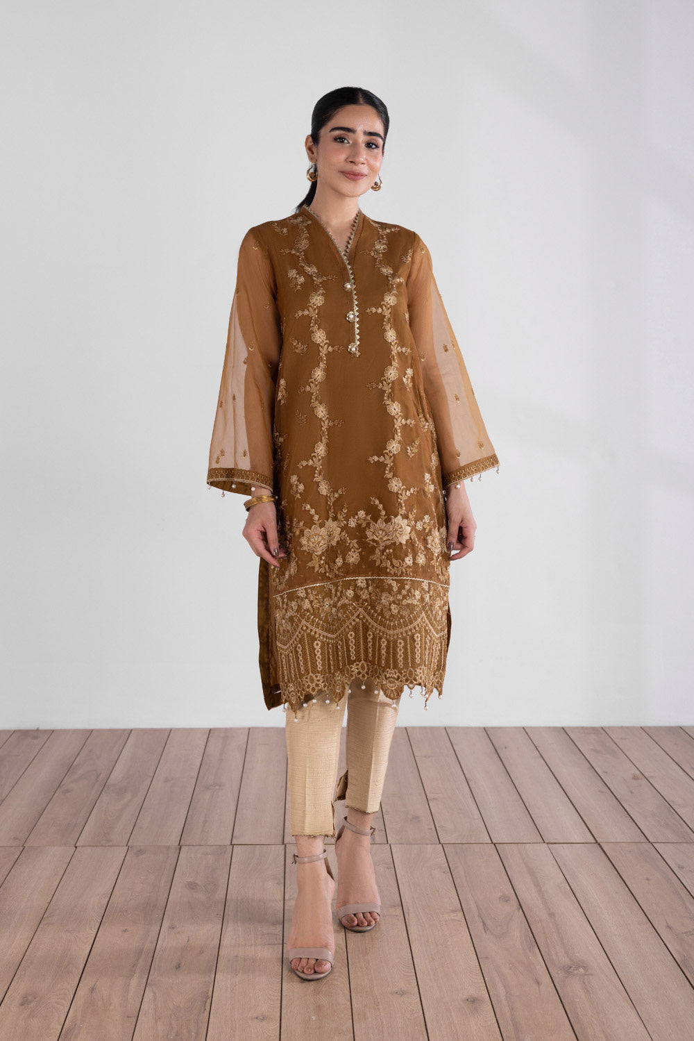 Embroidered Organza Shirt