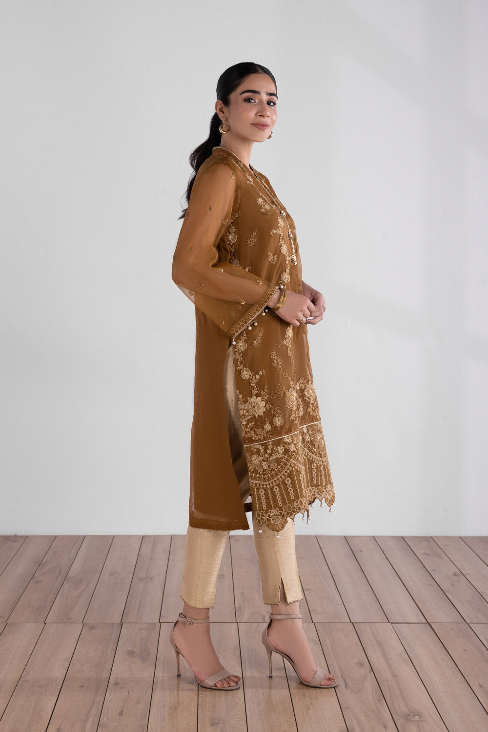 Embroidered Organza Shirt