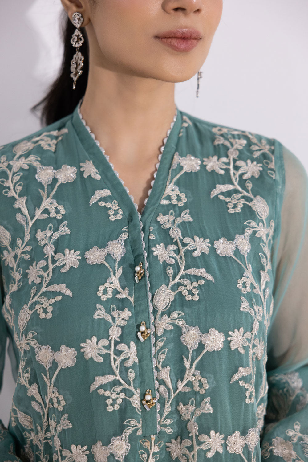 Embroidered Organza Shirt