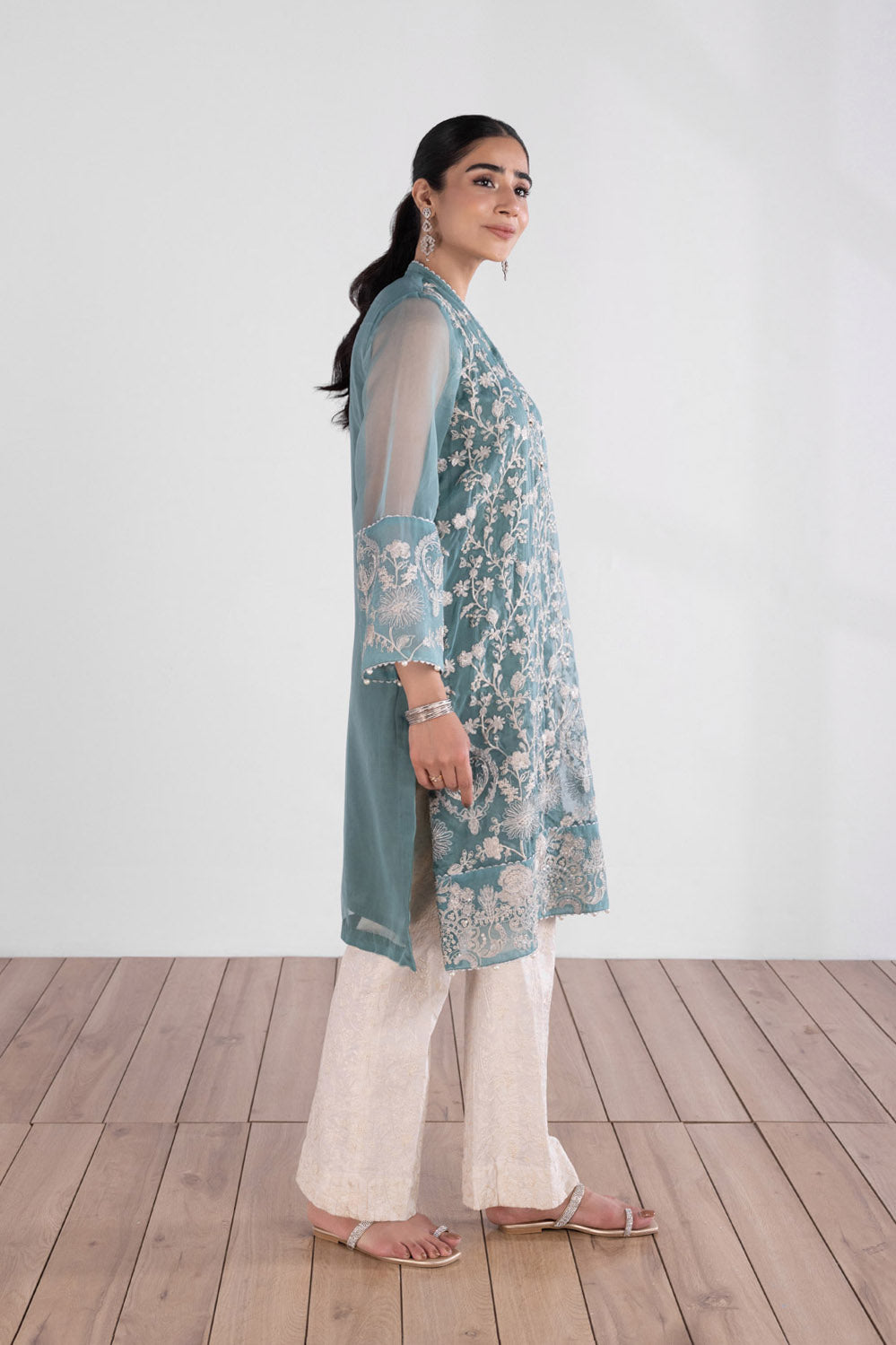 Embroidered Organza Shirt