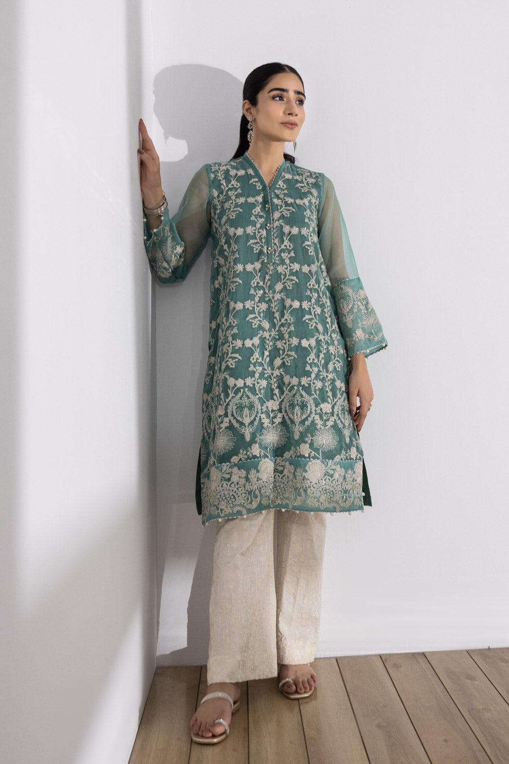 Embroidered Organza Shirt