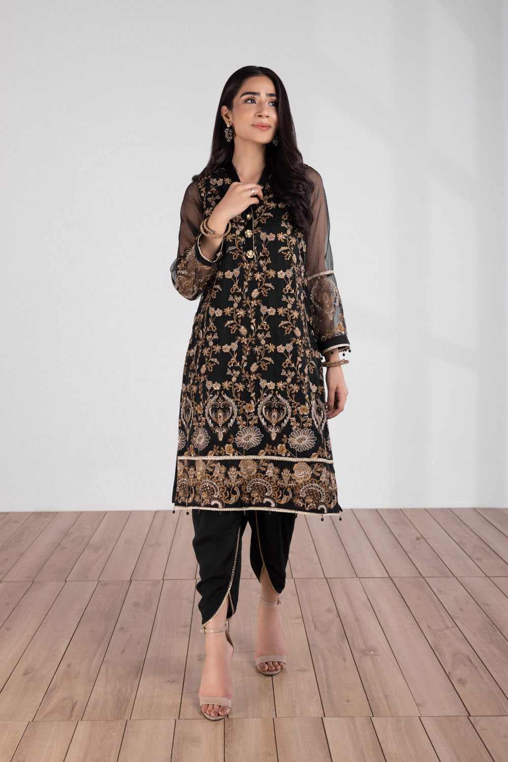 Embroidered Organza Shirt