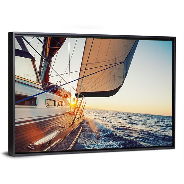 Sailing Into The Sunset Canvas Wall Art-3 Horizontal-Gallery Wrap-25" x 16"-Tiaracle
