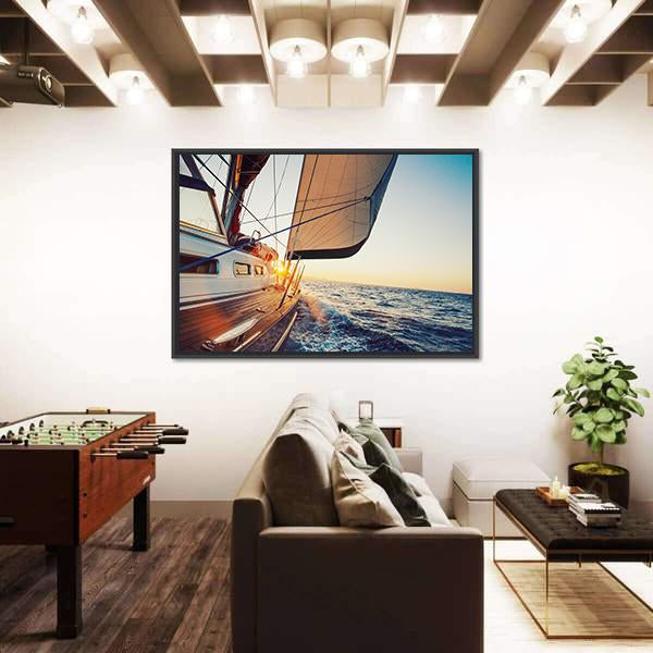 Sailing Into The Sunset Canvas Wall Art-3 Horizontal-Gallery Wrap-25" x 16"-Tiaracle