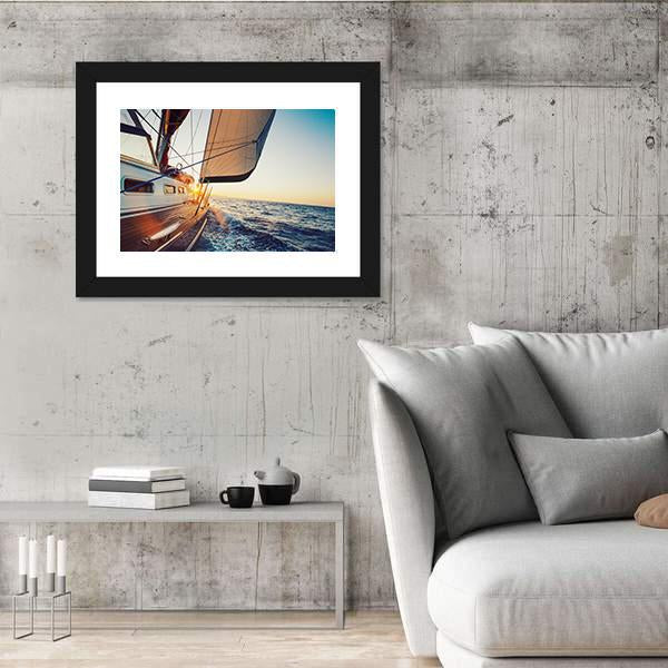 Sailing Into The Sunset Canvas Wall Art-3 Horizontal-Gallery Wrap-25" x 16"-Tiaracle