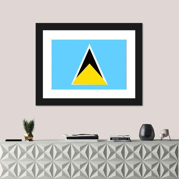Saint Lucia Flag Canvas Wall Art-1 Piece-Framed Print-20" x 16"-Tiaracle