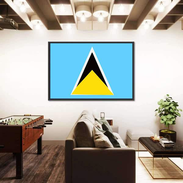 Saint Lucia Flag Canvas Wall Art-3 Horizontal-Gallery Wrap-25" x 16"-Tiaracle