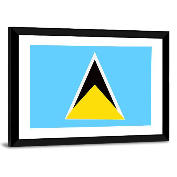 Saint Lucia Flag Canvas Wall Art-3 Horizontal-Gallery Wrap-25" x 16"-Tiaracle