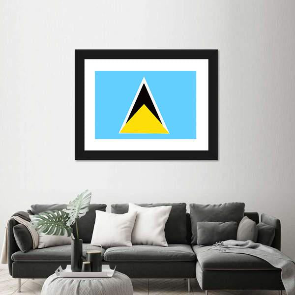 Saint Lucia Flag Canvas Wall Art-3 Horizontal-Gallery Wrap-25" x 16"-Tiaracle