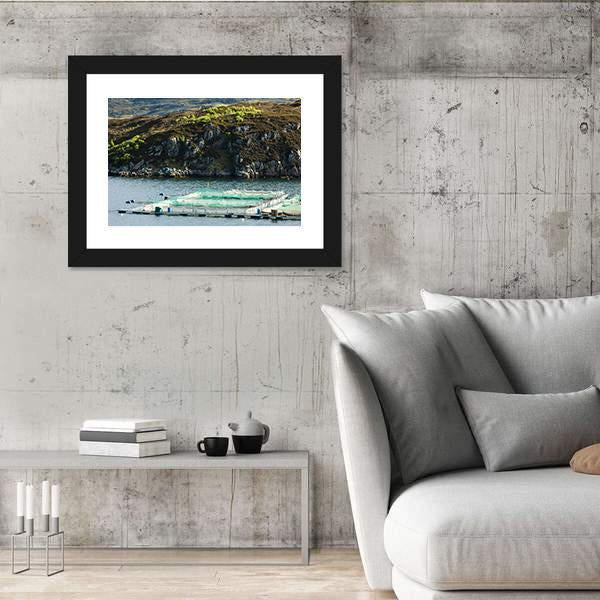 Salmon Farm Loch A Chairn Bhain Canvas Wall Art-3 Horizontal-Gallery Wrap-25" x 16"-Tiaracle