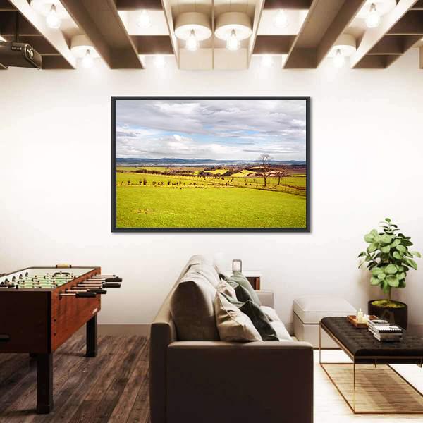 Scottish Countryside In West Lothian Canvas Wall Art-3 Horizontal-Gallery Wrap-25" x 16"-Tiaracle