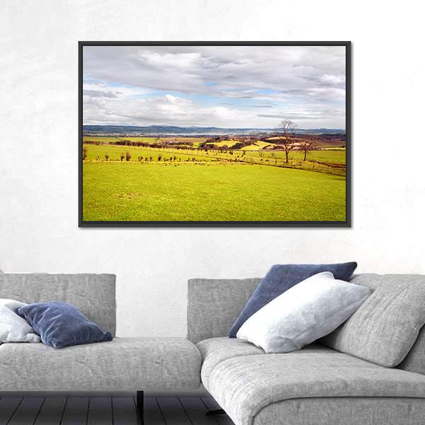 Scottish Countryside In West Lothian Canvas Wall Art-3 Horizontal-Gallery Wrap-25" x 16"-Tiaracle