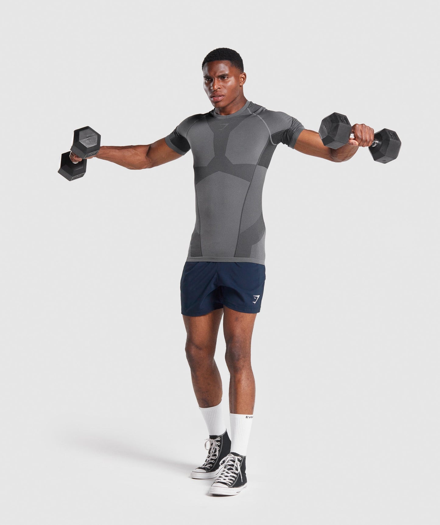 Gymshark Free Force Nahtloses T -Shirt - grau
