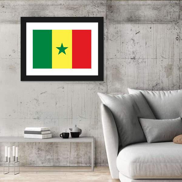 Senegal Flag Canvas Wall Art-3 Horizontal-Gallery Wrap-25" x 16"-Tiaracle