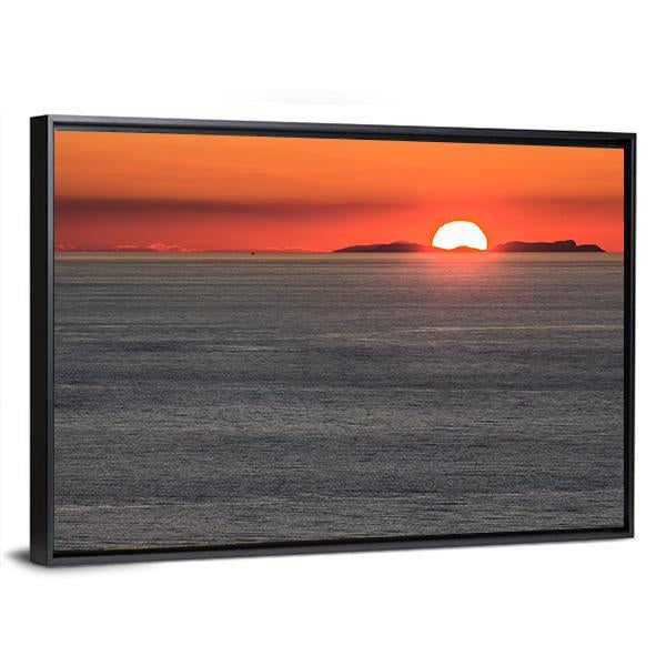 Setting Sun Over Summer Isles Canvas Wall Art-3 Horizontal-Gallery Wrap-25" x 16"-Tiaracle