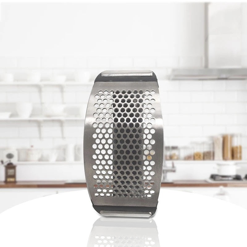 1pcs स्टेनलेस स्टील लहसुन प्रेस मैनुअल लहसुन mincer चॉपिंग लहसुन उपकरण वक्र फल फल सब्जी उपकरण रसोई गैजेट्स