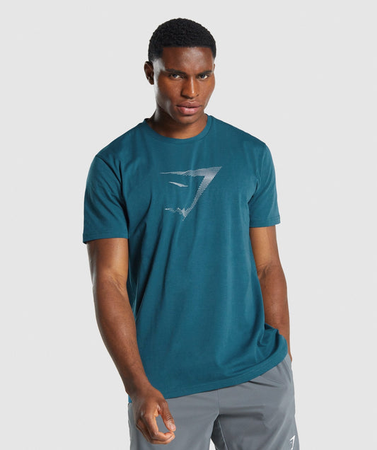 Gymshark Sharkhead Infill T -Shirt - blaugrün