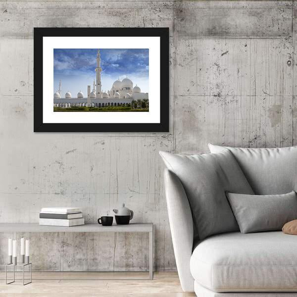 Sheikh Zayed Mosque In Abu Dhabi Canvas Wall Art-3 Horizontal-Gallery Wrap-25" x 16"-Tiaracle