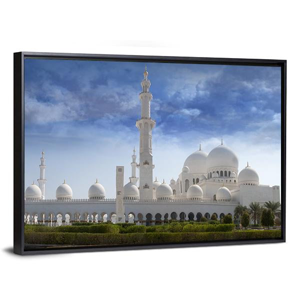 Sheikh Zayed Mosque In Abu Dhabi Canvas Wall Art-3 Horizontal-Gallery Wrap-25" x 16"-Tiaracle