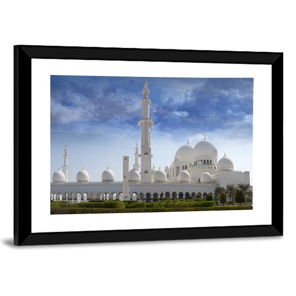 Sheikh Zayed Mosque In Abu Dhabi Canvas Wall Art-3 Horizontal-Gallery Wrap-25" x 16"-Tiaracle