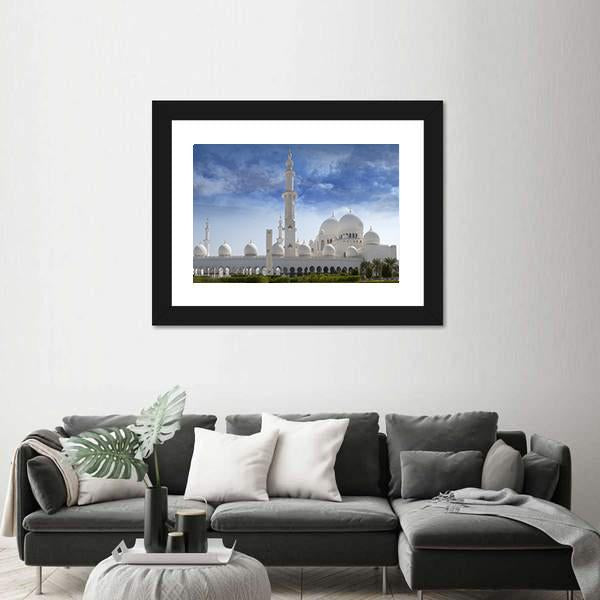 Sheikh Zayed Mosque In Abu Dhabi Canvas Wall Art-3 Horizontal-Gallery Wrap-25" x 16"-Tiaracle