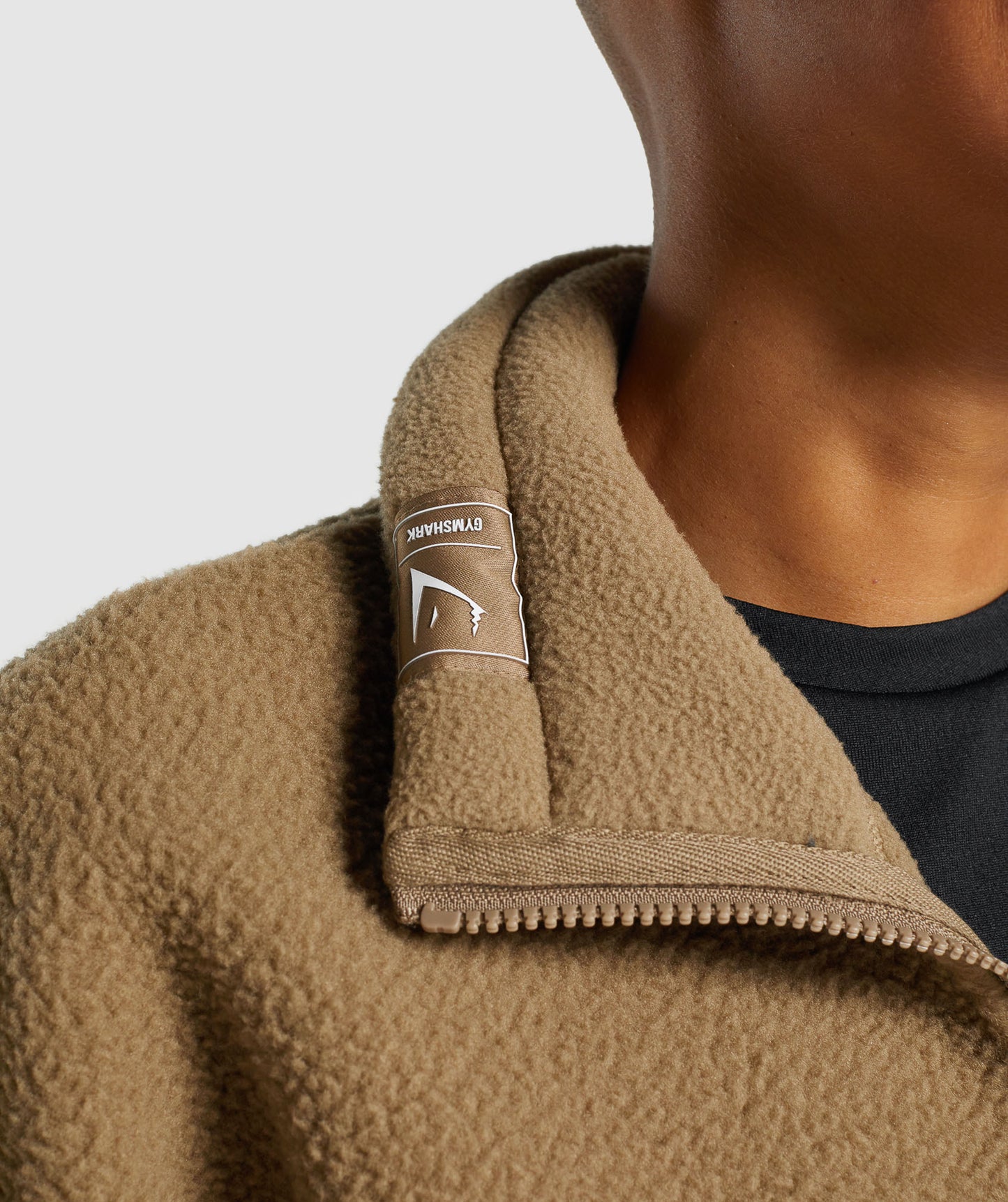 Gymshark Sherpa Jacke - hellbraun