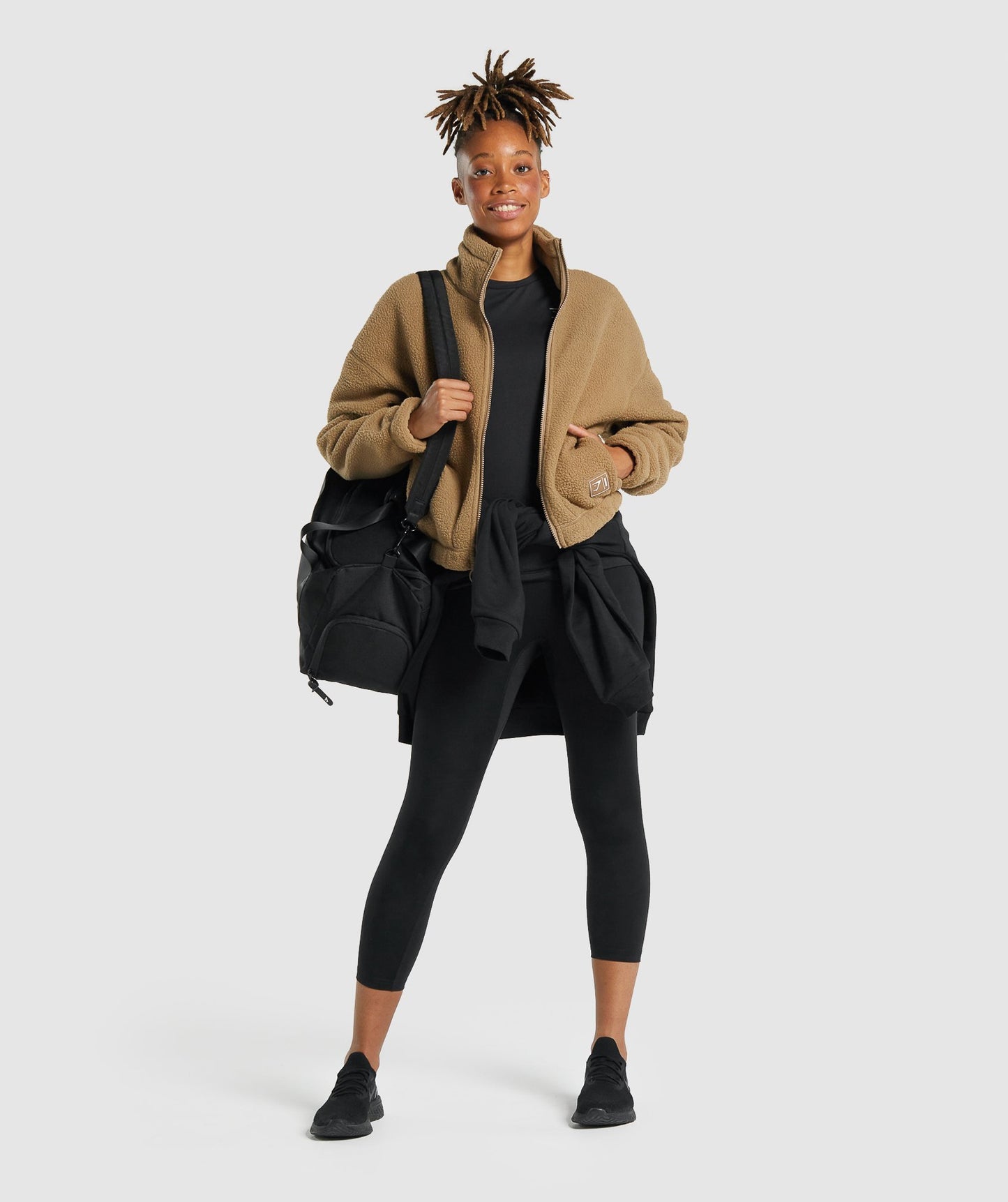 Gymshark Sherpa Jacke - hellbraun