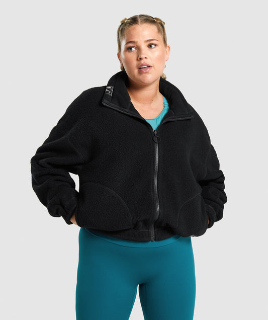 Gymshark Sherpa Jacke - schwarz
