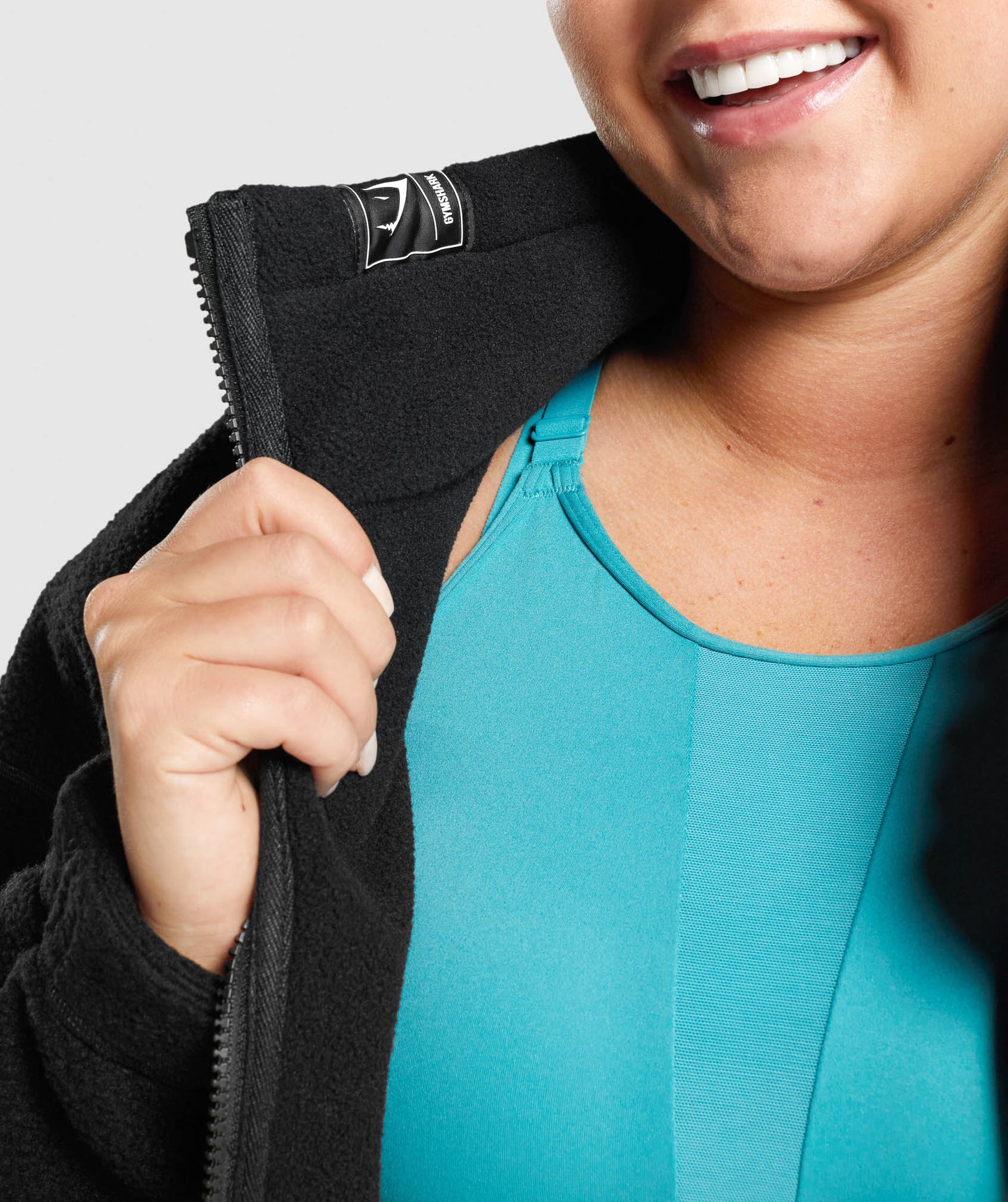 Gymshark Sherpa Jacke - schwarz