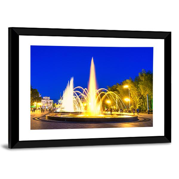 Dancing Fountains In Batumi Boulevard Canvas Wall Art-3 Horizontal-Gallery Wrap-25" x 16"-Tiaracle