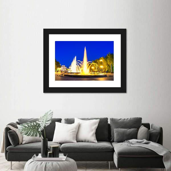 Dancing Fountains In Batumi Boulevard Canvas Wall Art-3 Horizontal-Gallery Wrap-25" x 16"-Tiaracle