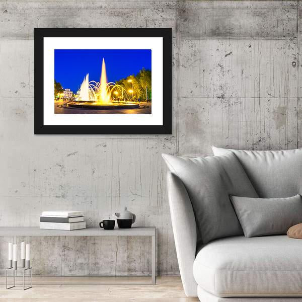 Dancing Fountains In Batumi Boulevard Canvas Wall Art-3 Horizontal-Gallery Wrap-25" x 16"-Tiaracle