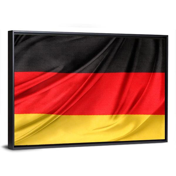 Silky German Flag Canvas Wall Art-3 Horizontal-Gallery Wrap-25" x 16"-Tiaracle