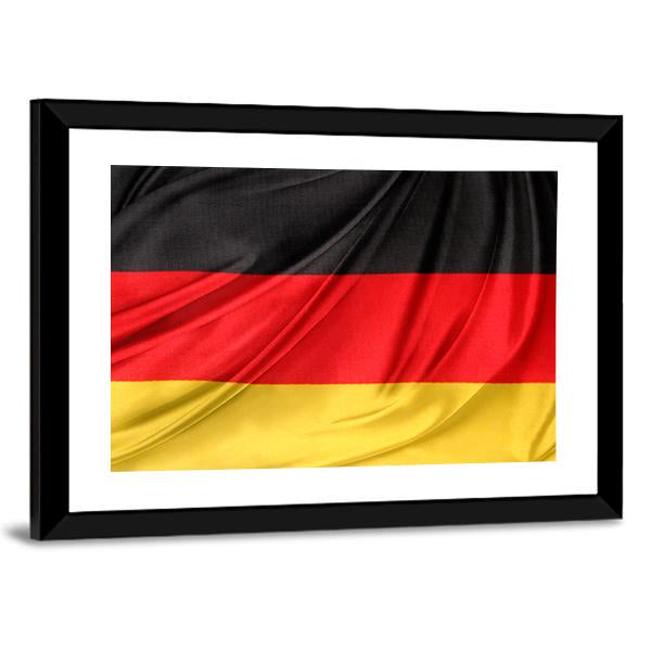 Silky German Flag Canvas Wall Art-3 Horizontal-Gallery Wrap-25" x 16"-Tiaracle