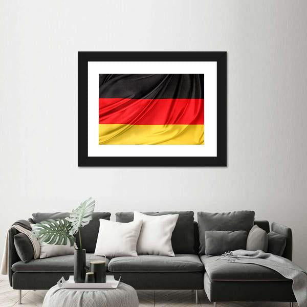 Silky German Flag Canvas Wall Art-3 Horizontal-Gallery Wrap-25" x 16"-Tiaracle