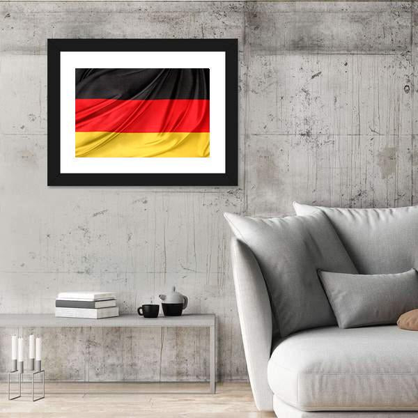 Silky German Flag Canvas Wall Art-3 Horizontal-Gallery Wrap-25" x 16"-Tiaracle