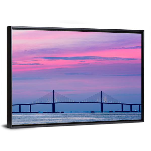 Skyway Bridge Canvas Wall Art-3 Horizontal-Gallery Wrap-25" x 16"-Tiaracle