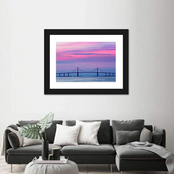Skyway Bridge Canvas Wall Art-3 Horizontal-Gallery Wrap-25" x 16"-Tiaracle