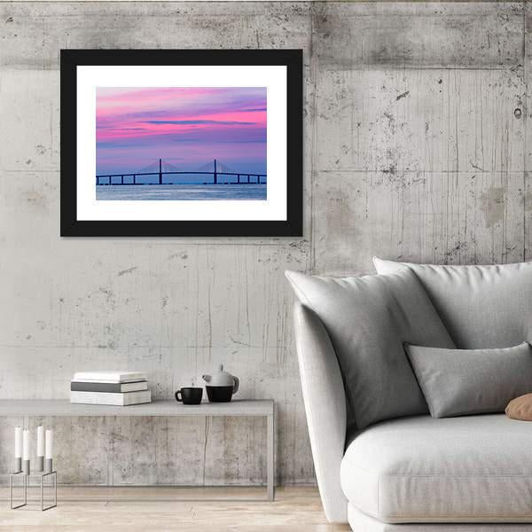 Skyway Bridge Canvas Wall Art-3 Horizontal-Gallery Wrap-25" x 16"-Tiaracle