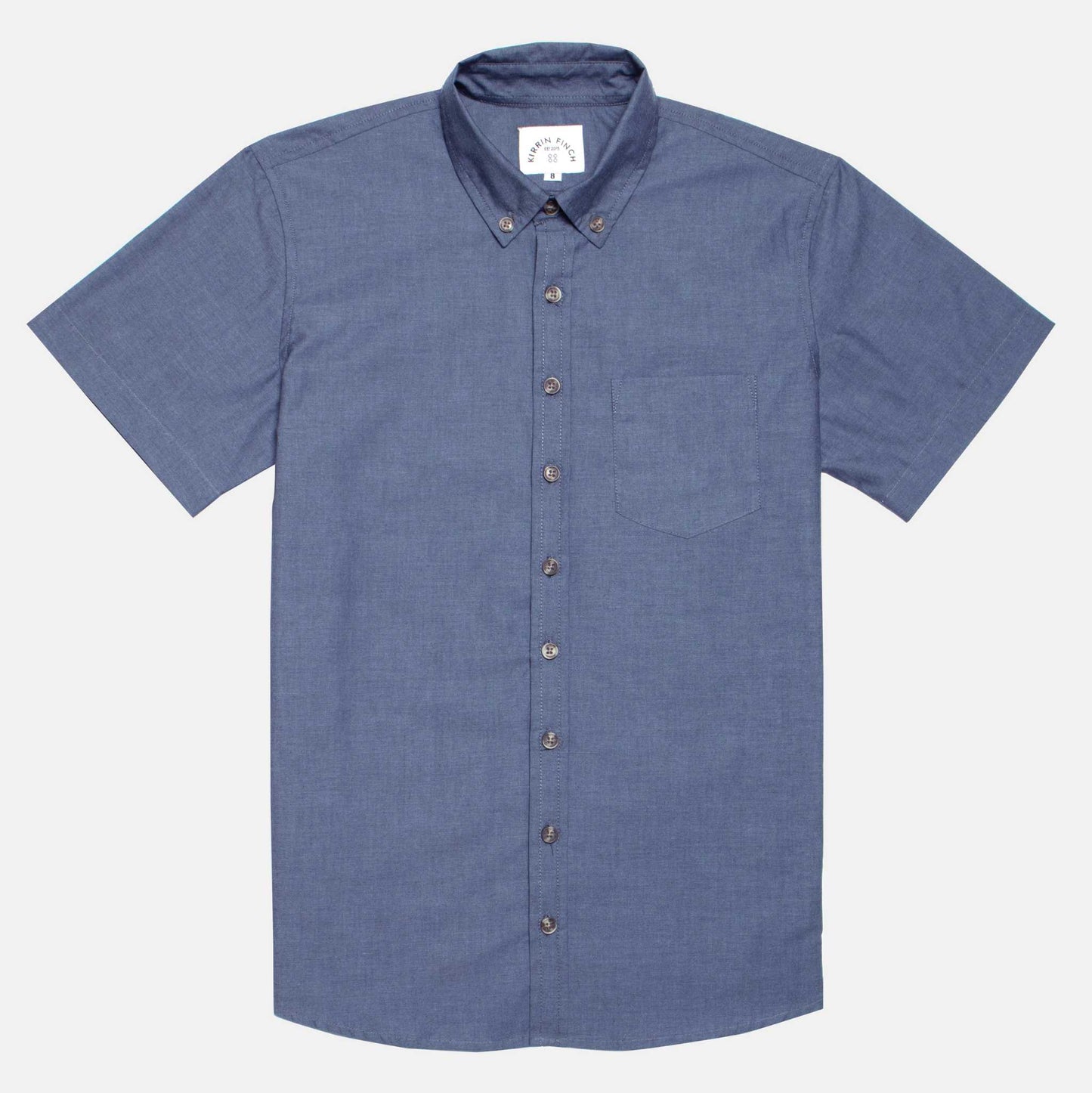 Slate Blue Chambray Short-Sleeve Shirt