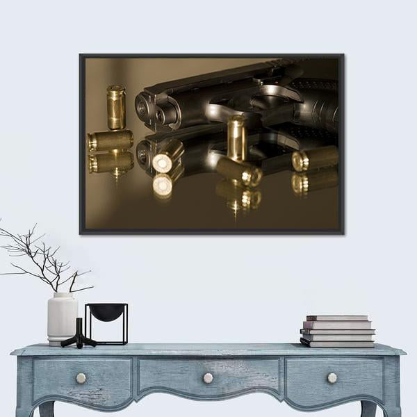 Small Gas Pistols For Self Defense Canvas Wall Art-1 Piece-Floating Frame-24" x 16"-Tiaracle