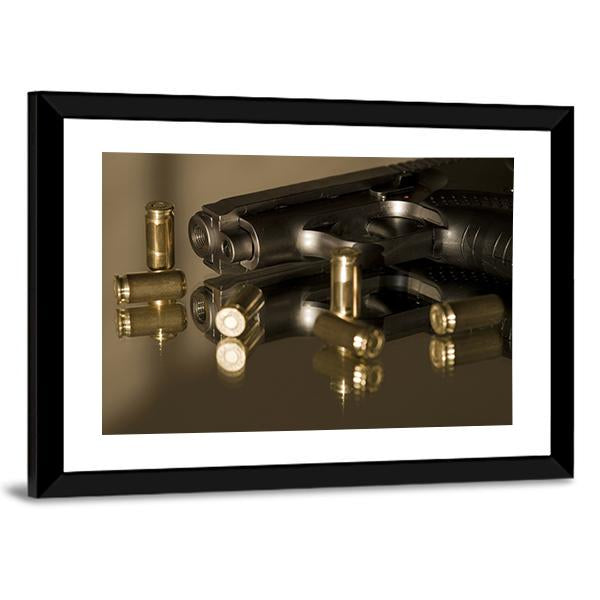 Small Gas Pistols For Self Defense Canvas Wall Art-3 Horizontal-Gallery Wrap-25" x 16"-Tiaracle