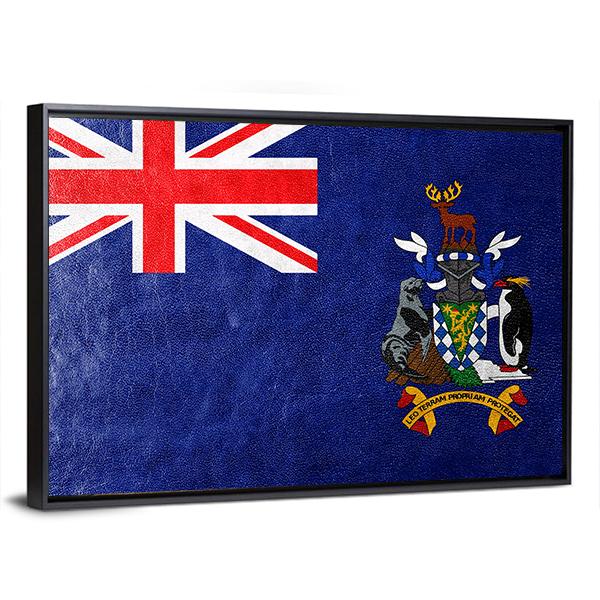 South Georgia And South Sandwich Island Flag Canvas Wall Art-3 Horizontal-Gallery Wrap-25" x 16"-Tiaracle