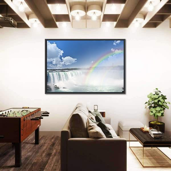 Spectacular Rainbows At Canadian Side Of Niagara Falls Canvas Wall Art-3 Horizontal-Gallery Wrap-25" x 16"-Tiaracle