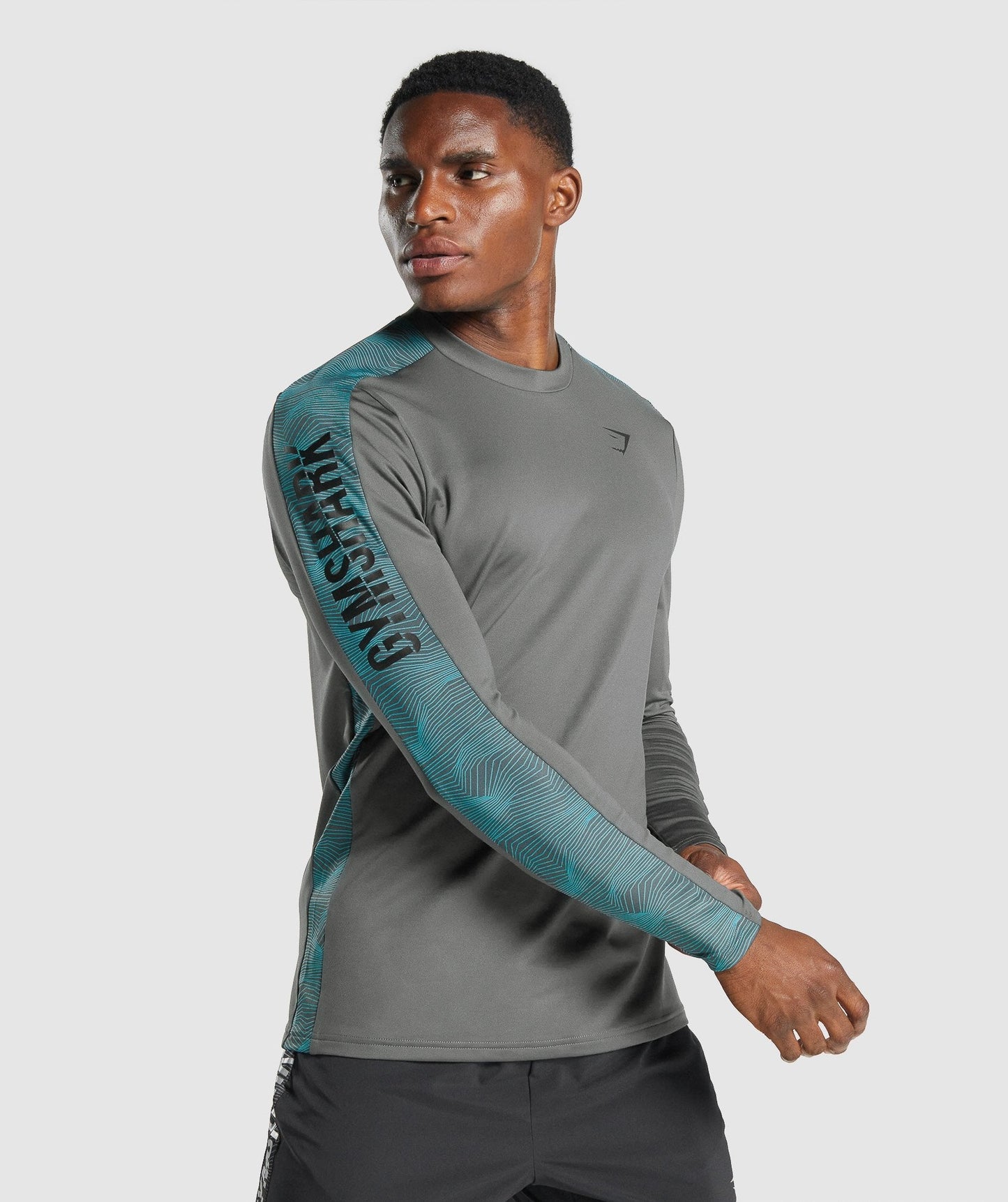 Gymshark Sport Langarm Grafik T -Shirt - grau