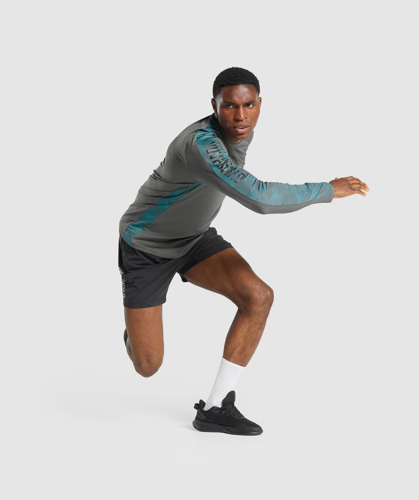 Gymshark Sport Langarm Grafik T -Shirt - grau