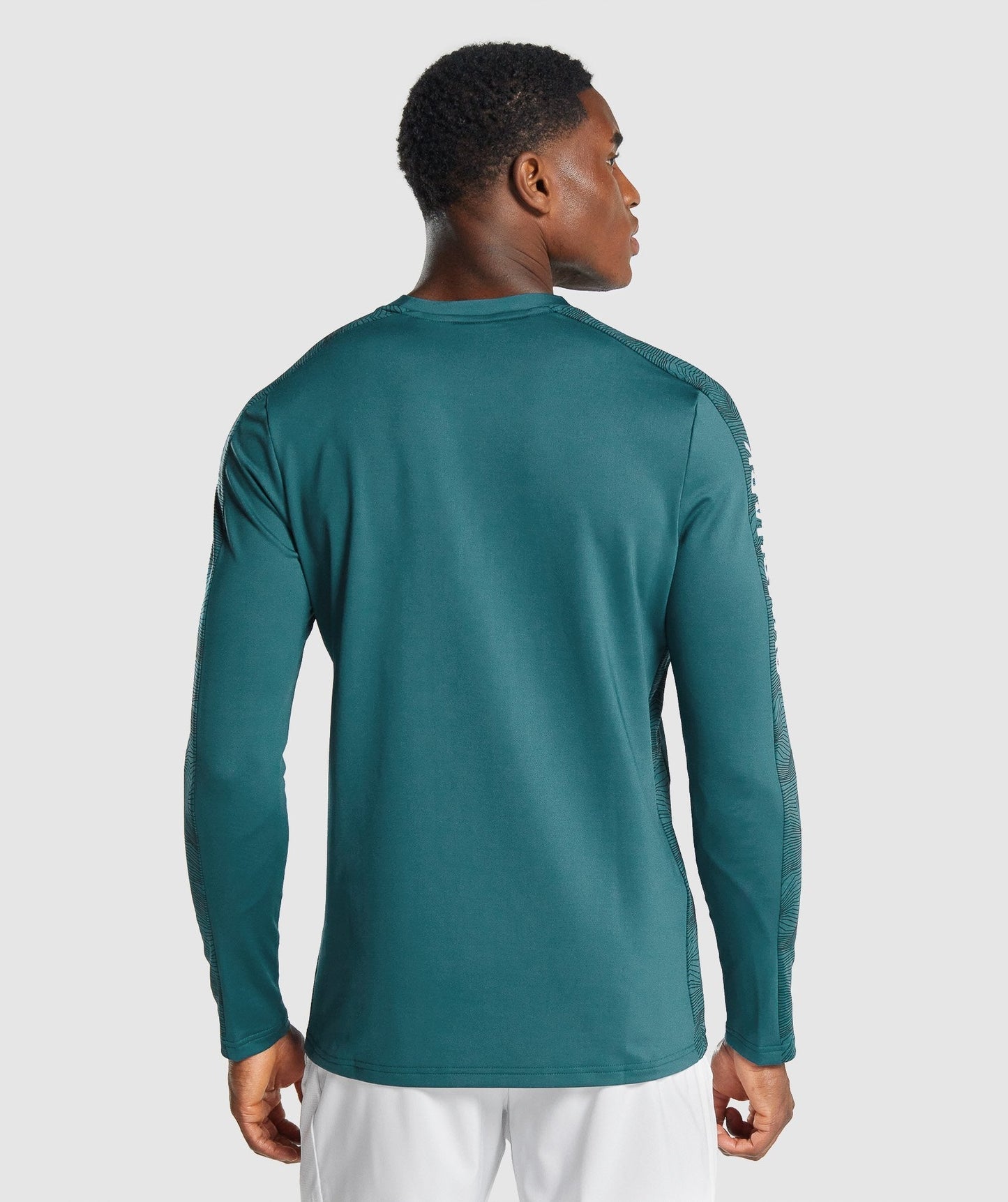 Gymshark Sport Langarm Grafik T -Shirt - blaugrün
