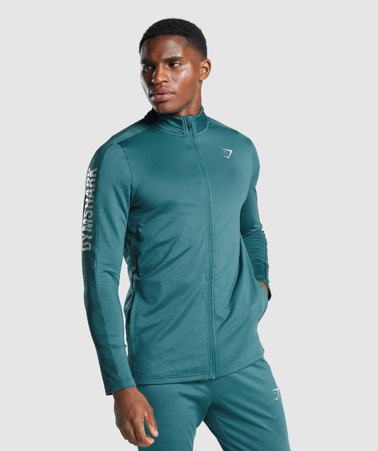 Gymshark Sport Full Reißverschluss - blaugrün